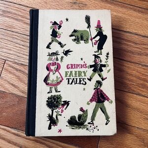Vintage 50s Grimm's Fairy Tales Hardcover Book Junior Deluxe Editions